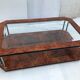 Elm magnifying glass coffee table and glass 60s