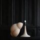 Sand-colored table lamp, ceramic, contemporary work.