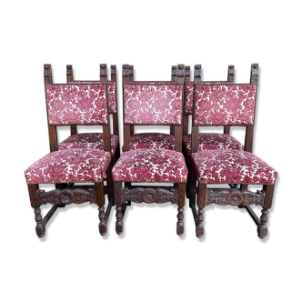 Suite de 6 chaises de style Renaissance