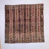 Large Vintage Turkish Kilim Rug 180x182 cm Wool Kelim, Square