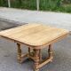 Henri II dining table stripped in solid oak from the 19th century.
