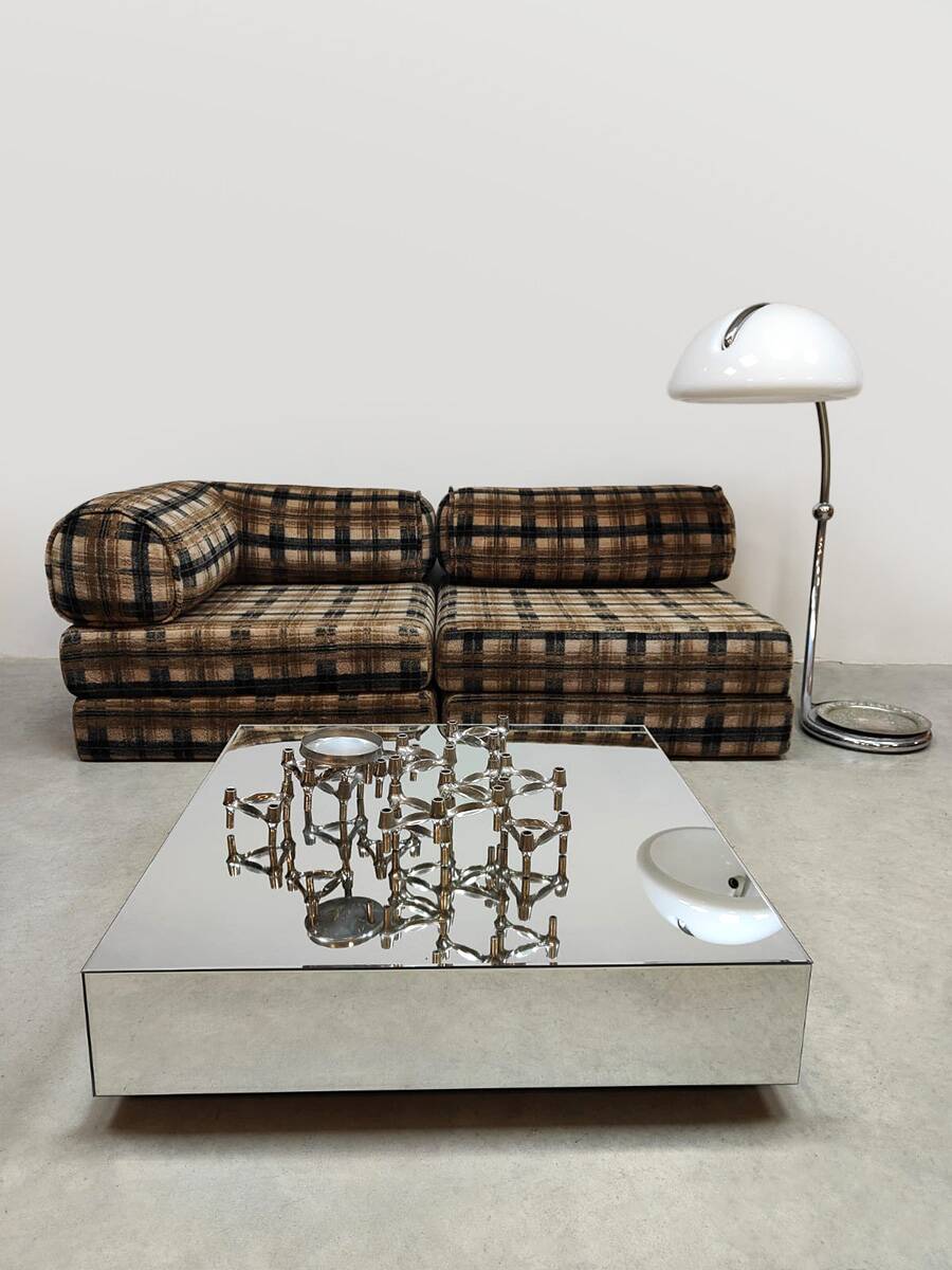 Vintage modular convertible sofa bed 'Flannel Tiles'