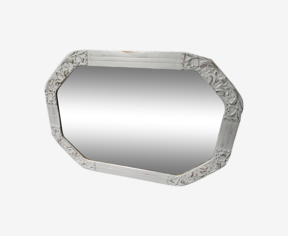 Miroir ancien patiné gris 51x36cm
