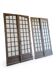 Two pairs of solid oak doors with small panes.