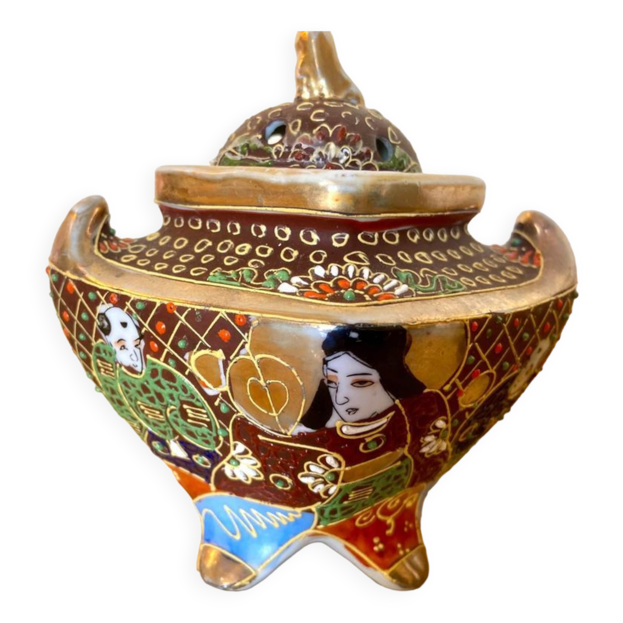 Ancient Japanese Satsuma Incense Burner