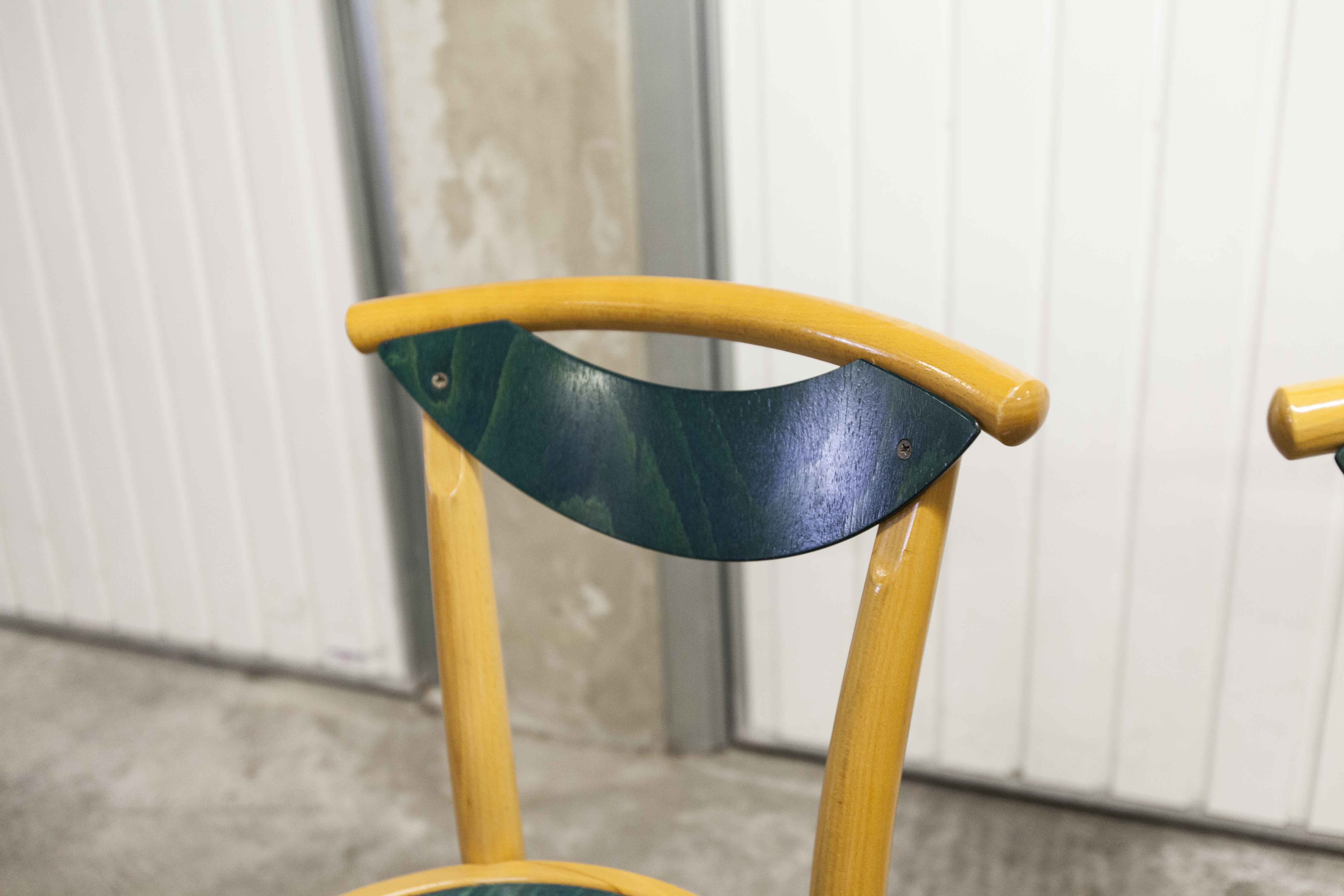 set of 4 chairs bistro Baumann model "Pollen café" design Pagnon / Pelhaître 1997