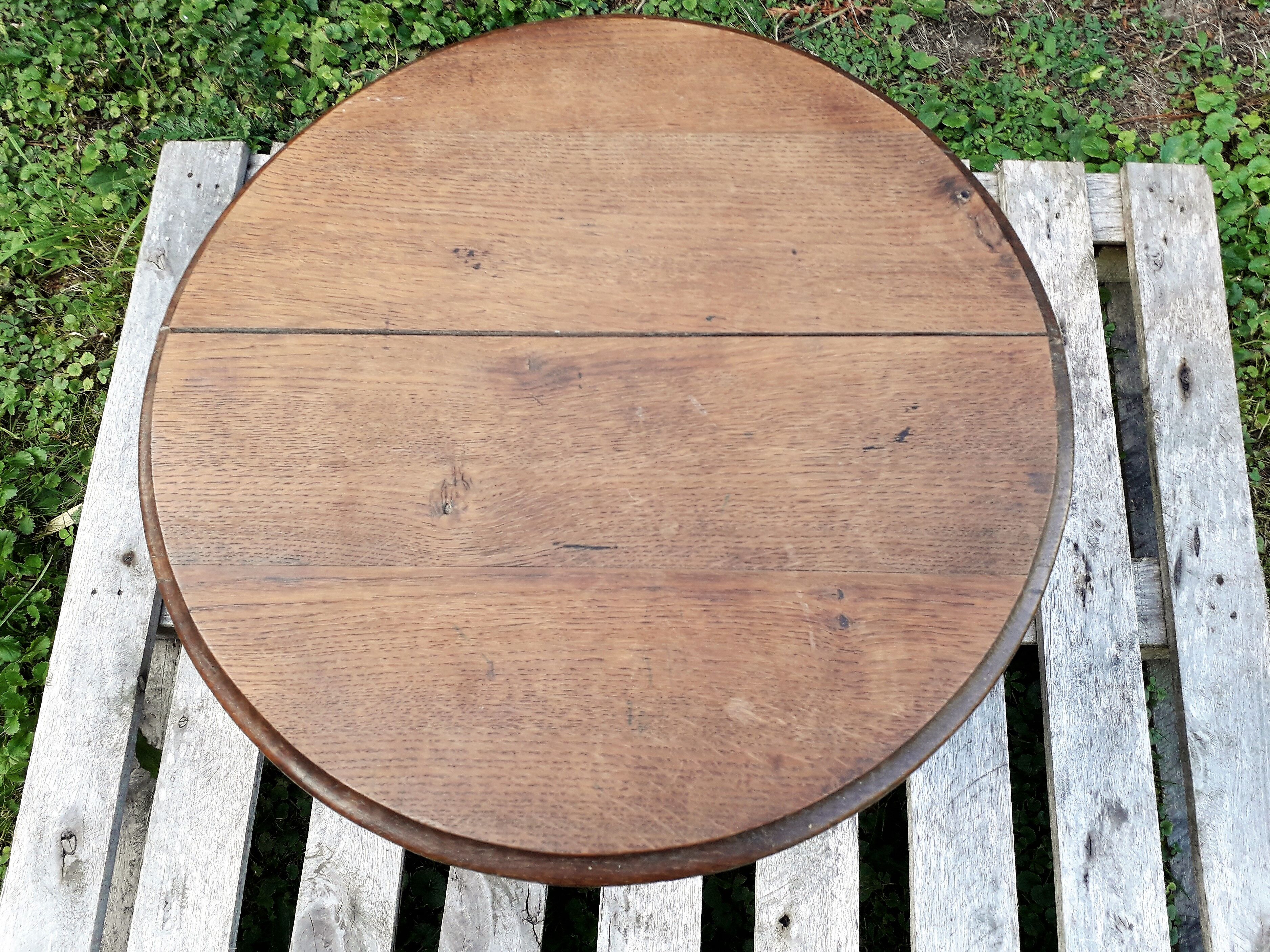 Round wooden table