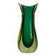 Murano Sommerso vase in green and amber yellow glass, 1960s
