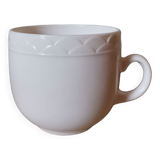 White opaline cup France Vintage tortoiseshell flower