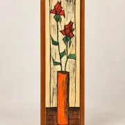 Vintage decorative panel with red flowers – 1960s-1970s