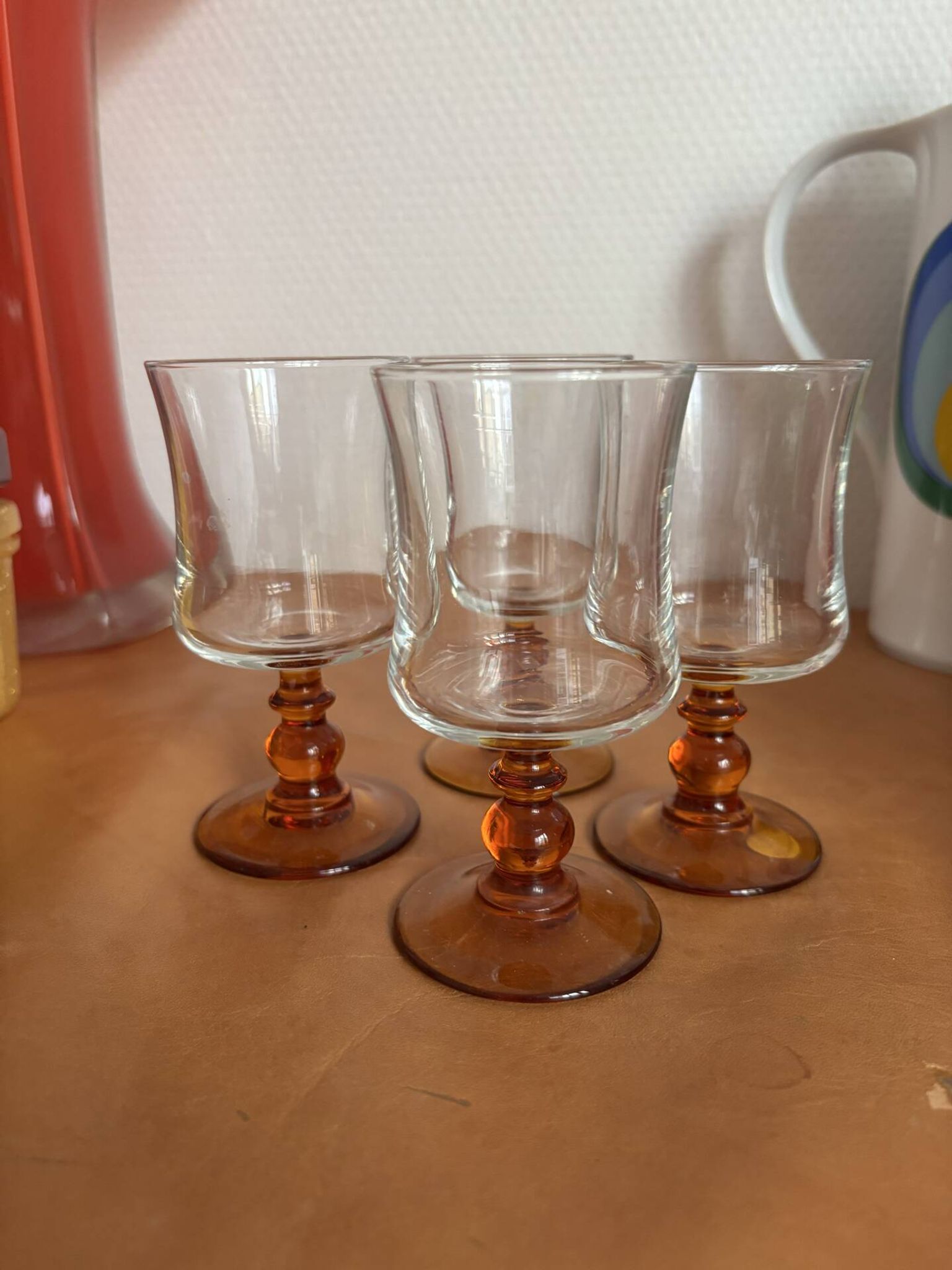 Lot verres ambre