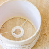 Earthenware pot lamp and lampshade with punch needle wave pattern