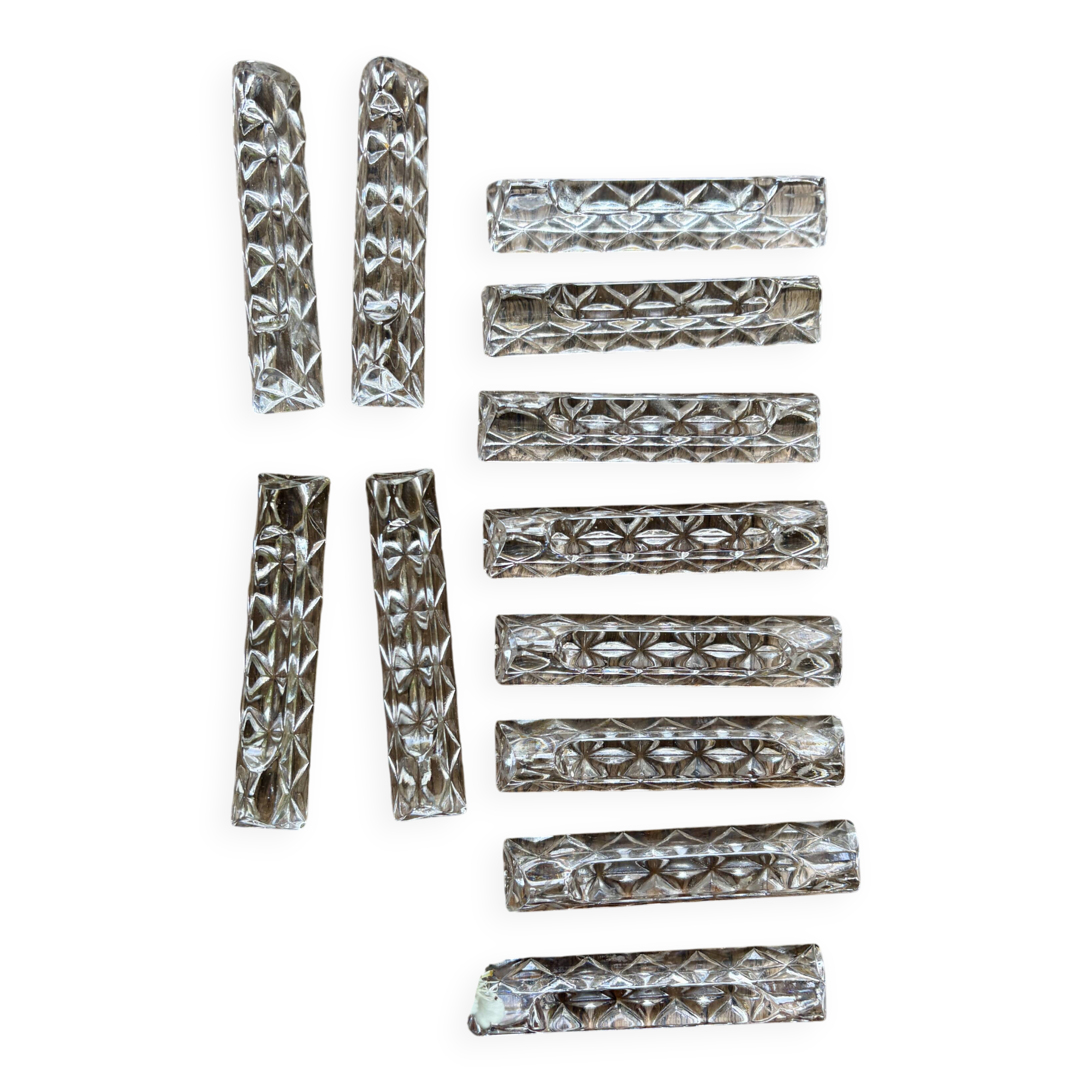 Set of 12 vintage glass knife rests
