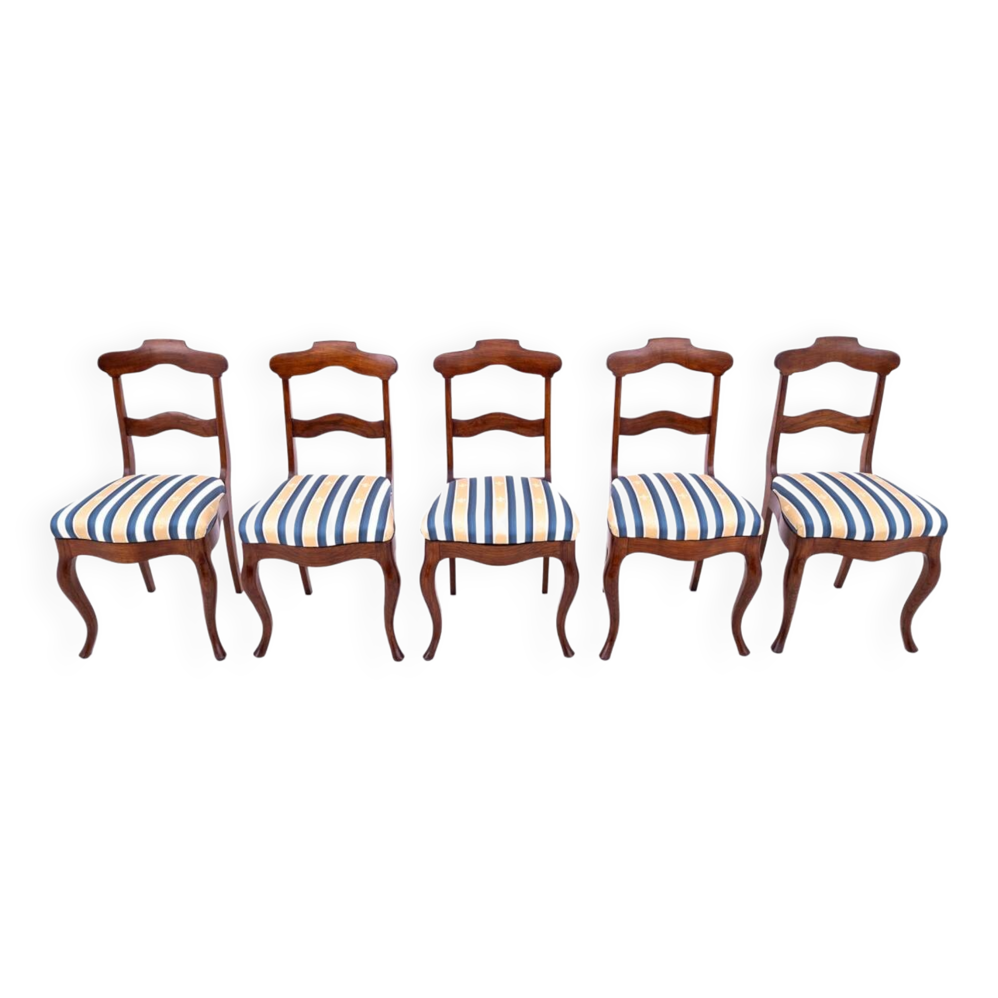 Five antique chairs, Northern Europe, around 1890. After renovation.