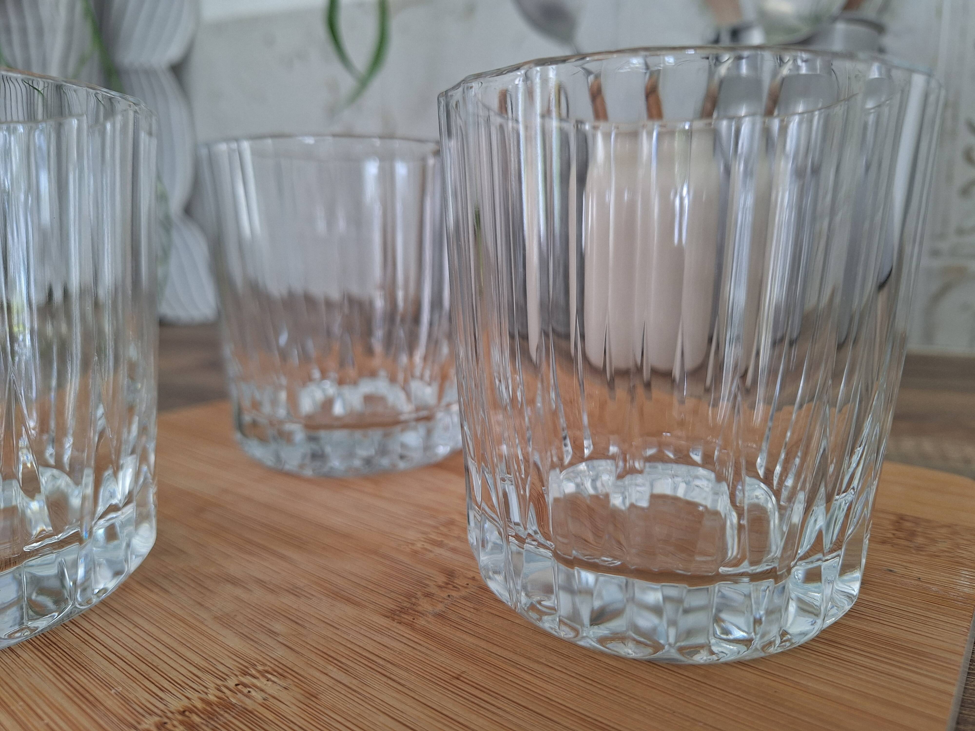 Water or whisky glasses in cut glass