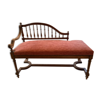 Pink velvet bench