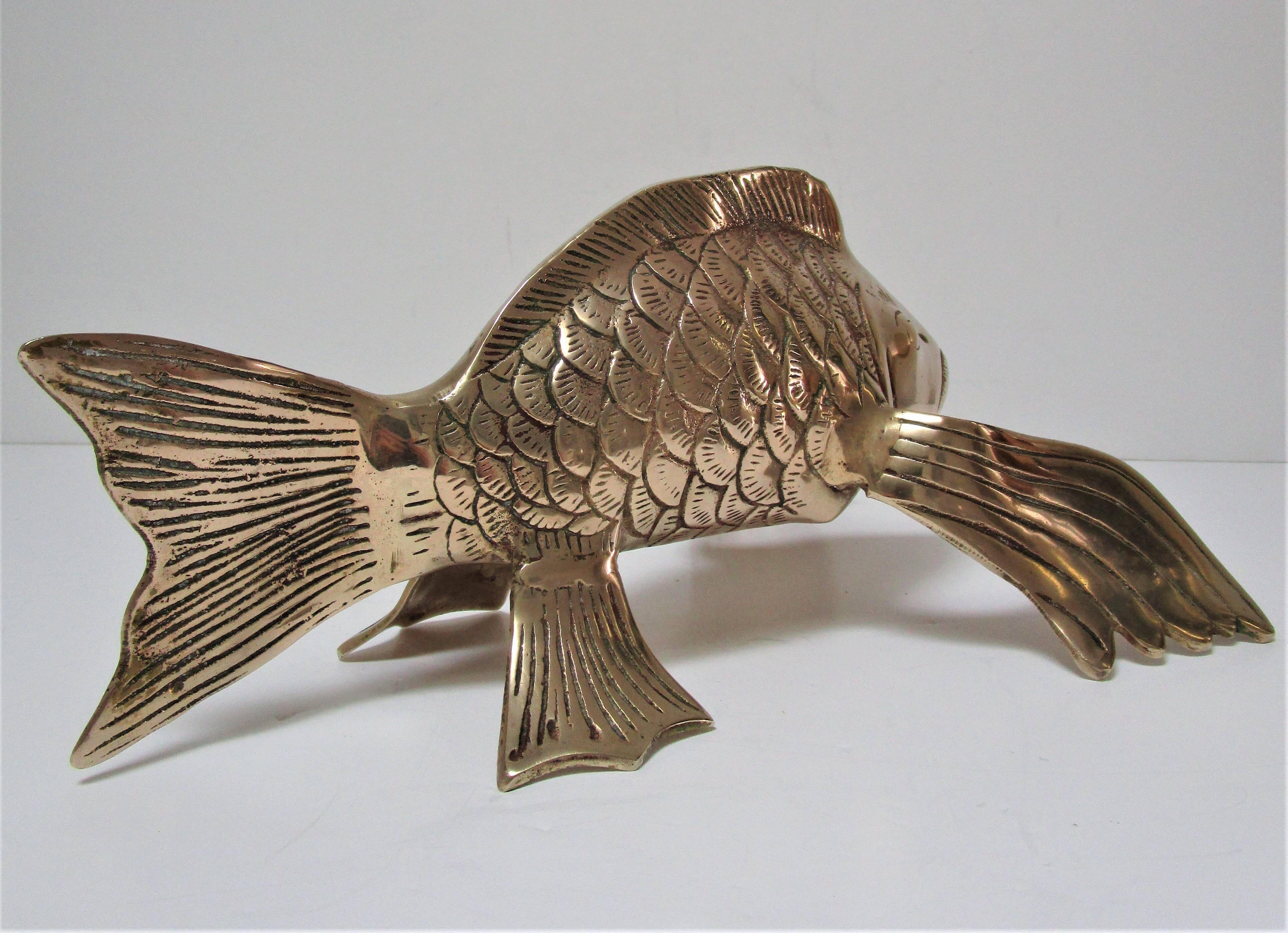 Sculptural brass fish from the 70s