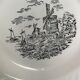Large dish creux in faïence ancient motifs mill seaboard vintage sails