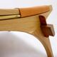 Vintage Scandinavian-style lounge chair in wood and leather