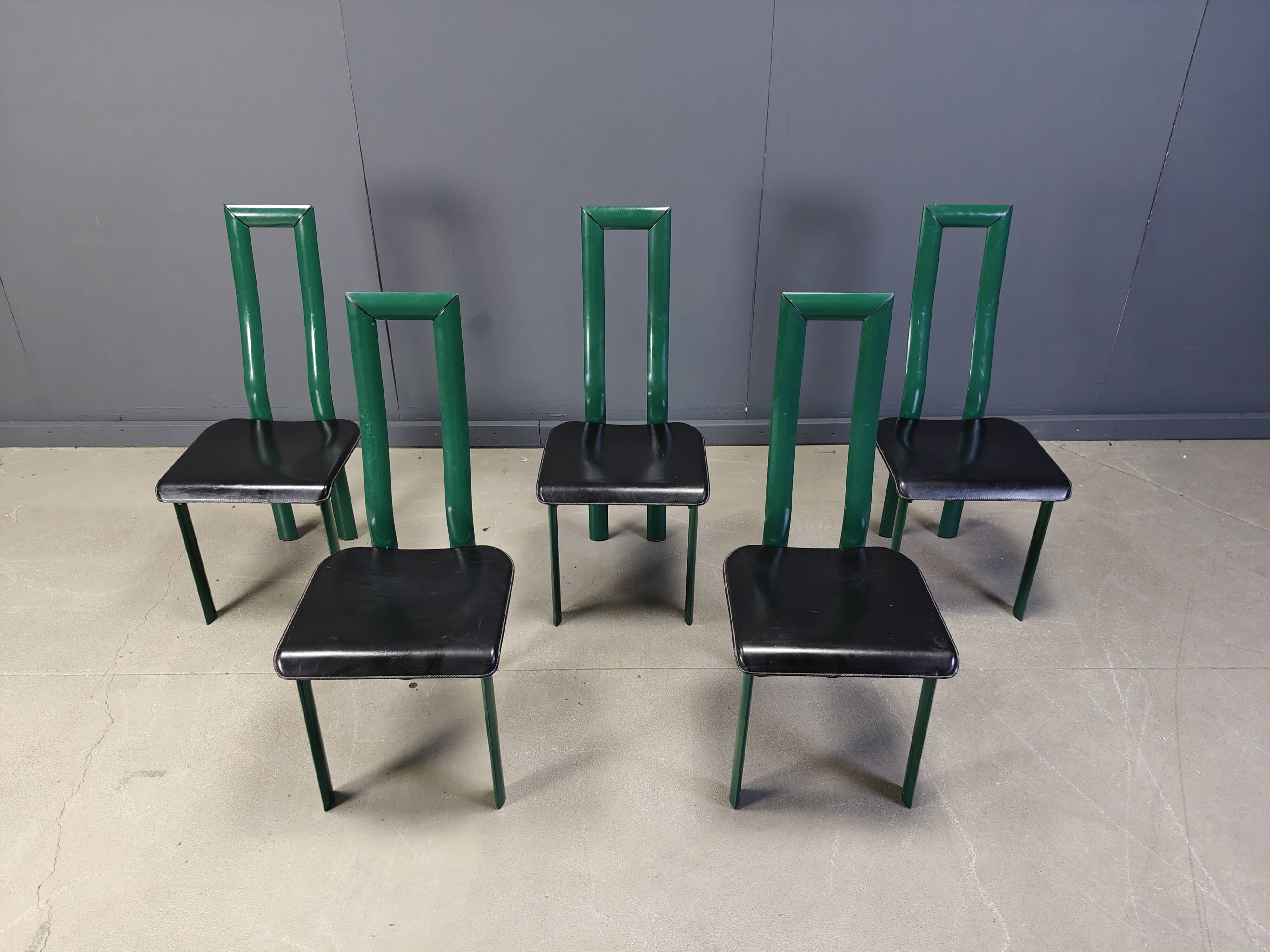 Italian Model Regia Dining Chairs by Antonello Mosca for Ycami, 1980s, Set
