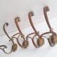 4 patères double bronze porte manteau chapeau ancienne