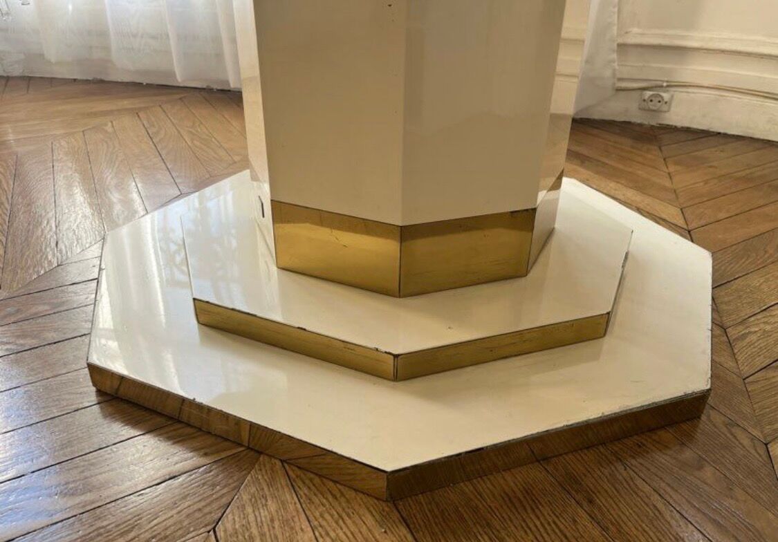 Octagonal table by Jean Claude Mahey
