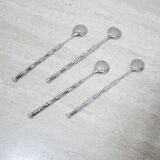 Série de 4 cuillères à moka vintage en métal argenté