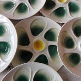 6 vintage oyster plates