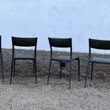 Series of 6 Industrial School Chairs - stackable