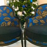 2 fully restored antique bergère armchairs