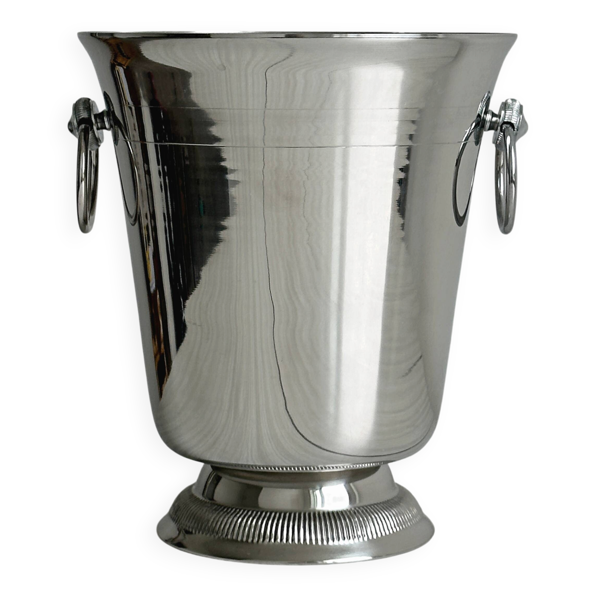 Lightweight silver stainless steel champagne bucket