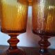4 amber glasses