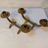 Pair of brutalist candlesticks in solid brass - 1960s