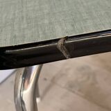 Almond green Formica chairs and stool