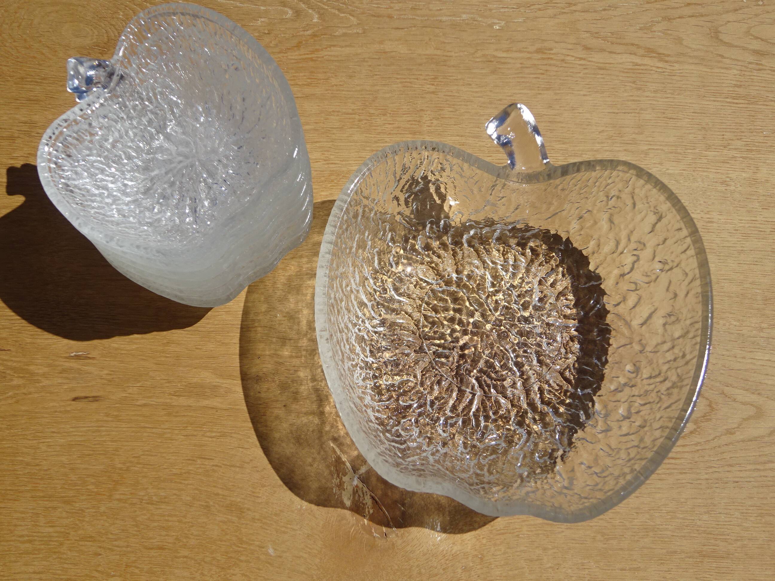 Fruit salad serving set in white glass