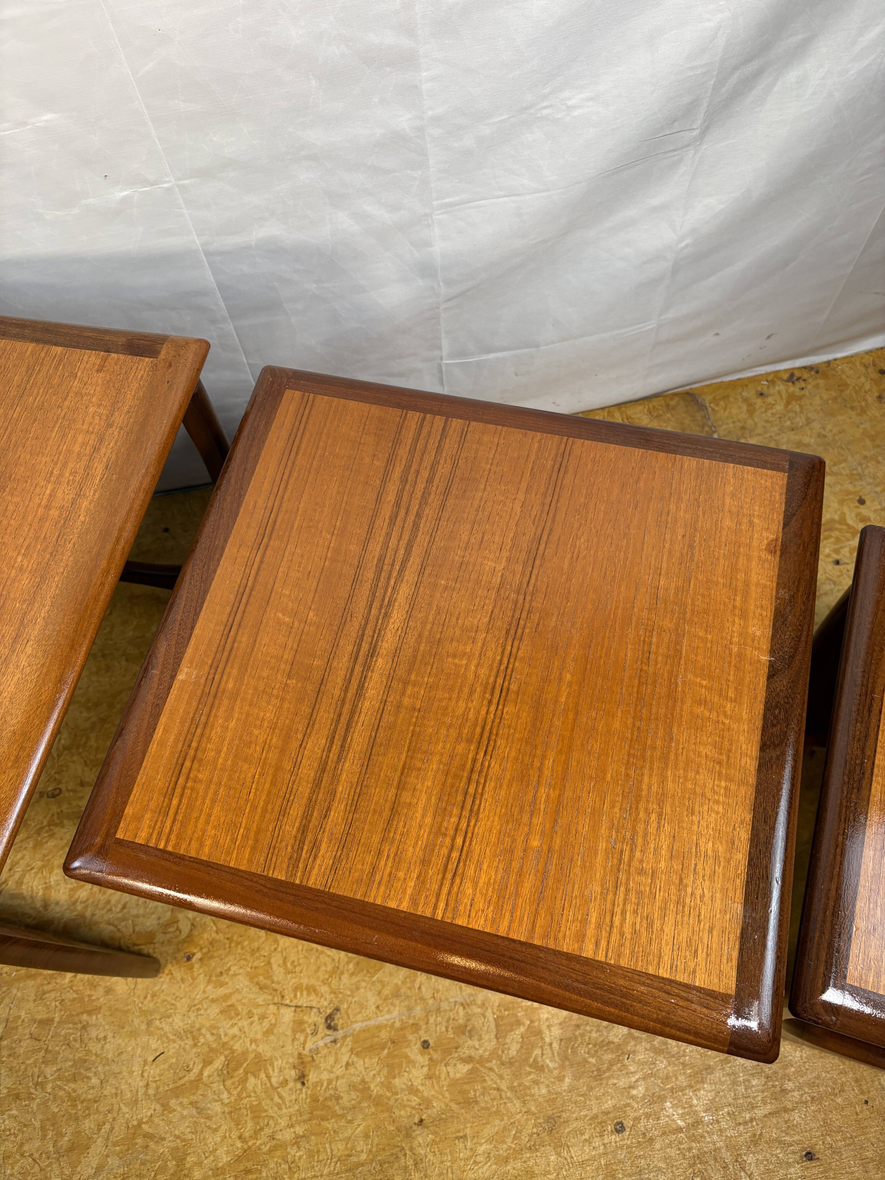 Mid- century retro vintage teak nest of tables by g plan 1960 Danish Design