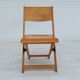 Paire de 3 chaises des années 60, design danois, pliantes, contreplaqué