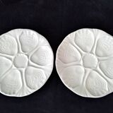 2 Limoges porcelain oyster plates