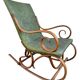 Set de 2 rocking-chairs style thonet en skaï vert