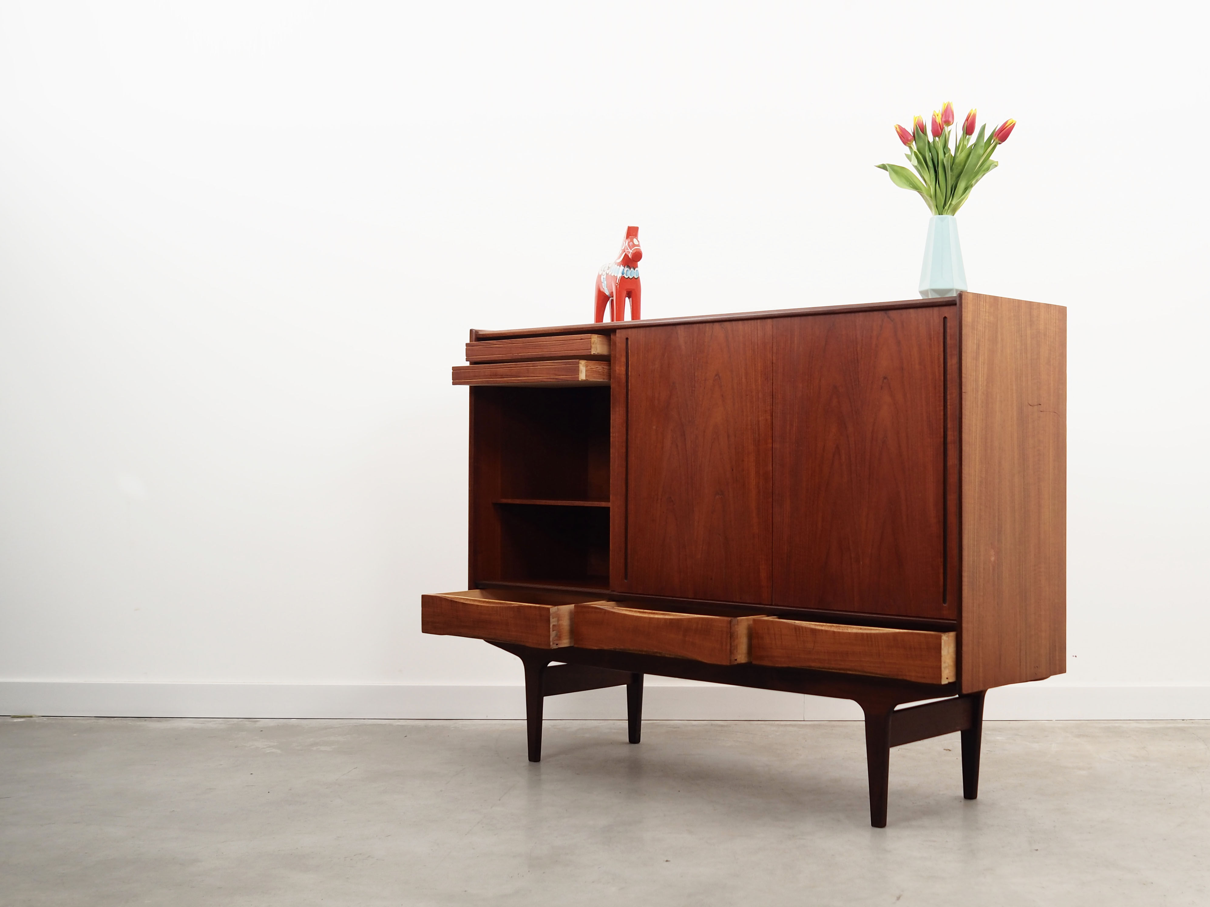 Teak highboard, Danish design, 1960s, production: Denmark
