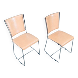 Set of Postmodern Italian Design Leather Dining Chairs by Segis, 1990s
