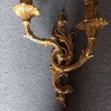 Paire d'appliques murales en bronze style louis xv