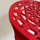 Vintage red Decotec enameled cast iron trivet