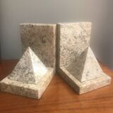 Pair of marble pyramid bookends