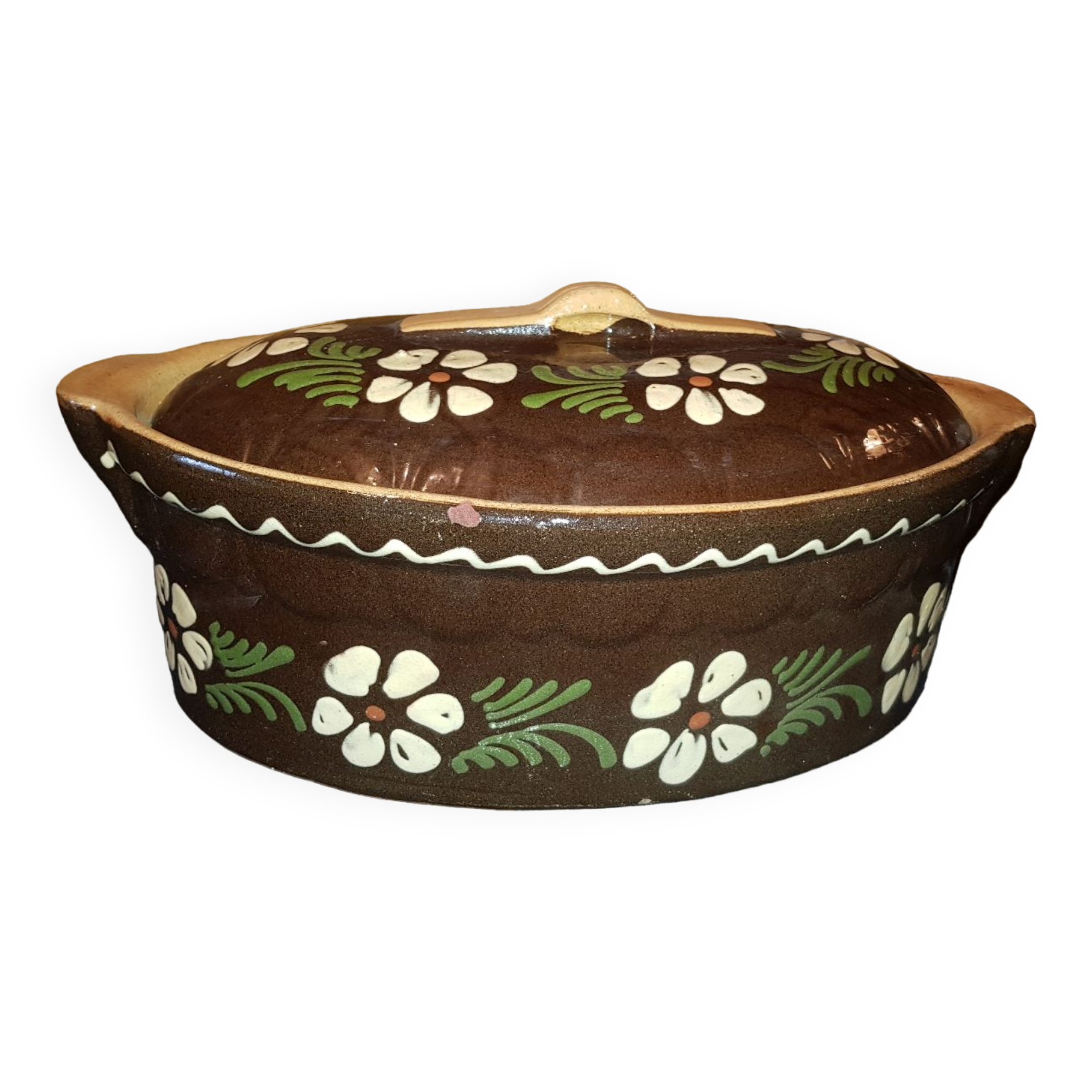 Terrine alsacienne à baeckeoffe en terre cuite. 8 personnes. Selency