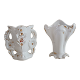 2 small bridal vases