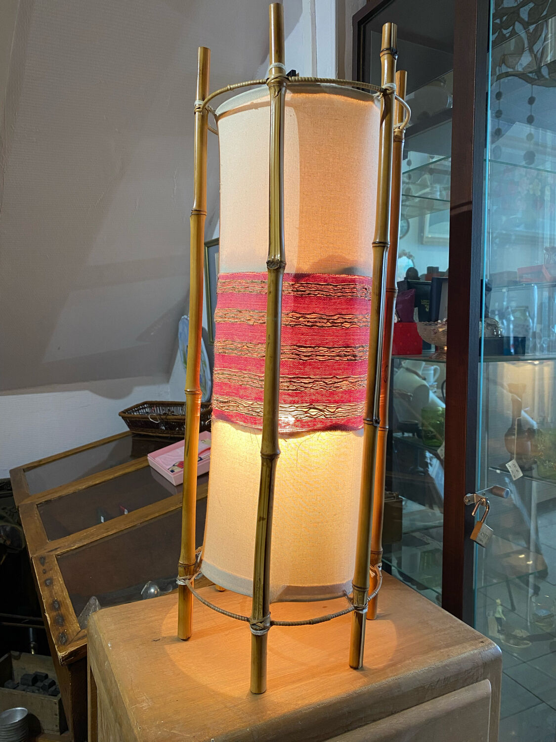 Lampe bambou vintage année 60