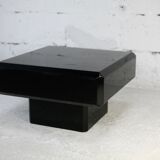 Table basse bois laqué noir, France, circa 1970