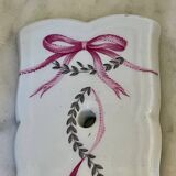 Pair of cut glass and Limoges porcelain wall sconces