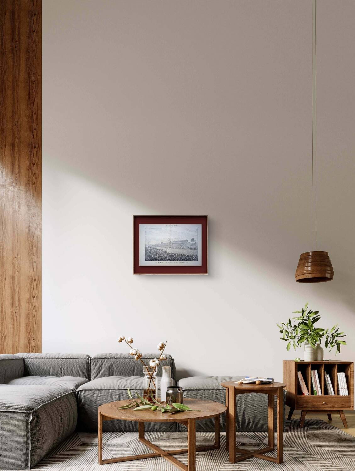 Paris Longchamp, large period engraving, printed in 1891.